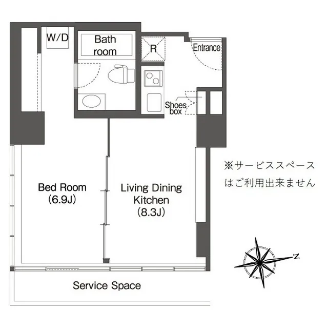 Frontier Residence The Tower Shinagawa - Floor Plan - ["Line", "Rectangle", "Font"]