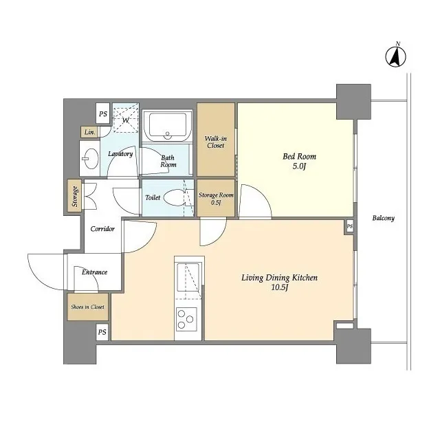 Orchid Residence Togoshi Park - Floor Plan - ["Rectangle", "Font", "Schematic"]