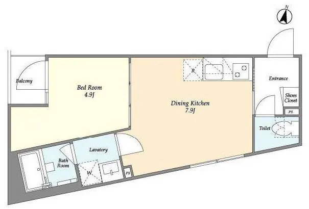 Fluffy Nishi-Waseda - Floor Plan - ["Diagram", "Plan", "Technical drawing"]