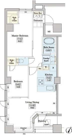 Residia Tower Kamiikebukuro (Tower Building) - Floor Plan - ["White", "Diagram", "Plan"]