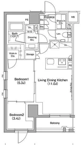 The Parkhabio Shinkoenji - Floor Plan - ["White", "Diagram", "Plan"]