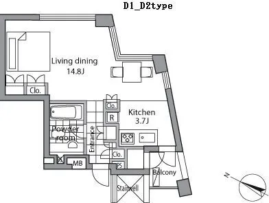 Residia Tower Nogizaka - Floor Plan - ["Line", "Schematic", "Map"]