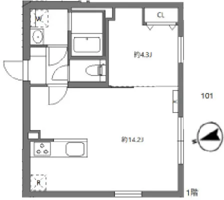Serene Court Shin-Egota - Floor Plan - ["Floor plan", "Plan", "Technical drawing"]