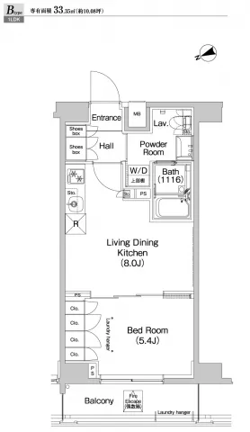 Proud Flat Yoyogi Hachiman - Floor Plan - ["Schematic", "Rectangle", "Parallel"]