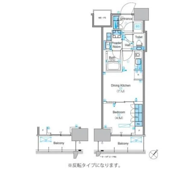 Park Axis Toyosu Canal - Floor Plan - ["Schematic", "Rectangle", "Slope"]
