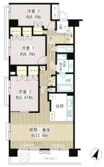 Classa Meguro Kamurokan - Floor Plan - ["Apartment", "Wood flooring", "Floor plan"]