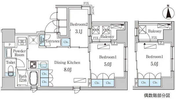 BCN Residence Hatchobori - Floor Plan - ["Rectangle", "Font", "Schematic"]