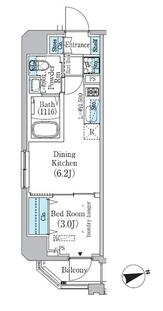 Prime Bliss Higashinakano Station - Floor Plan - ["Map", "Rectangle", "Font"]