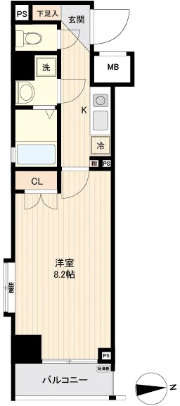 Orchid Residence Oizumigakuen - Floor Plan - ["Apartment", "Tile Flooring"]