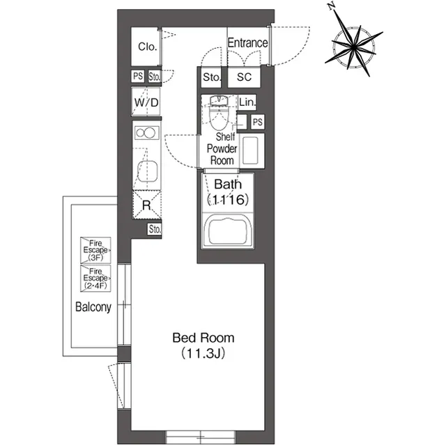 Comforia Kamimeguro - Floor Plan - ["Rectangle", "Parallel", "Font"]
