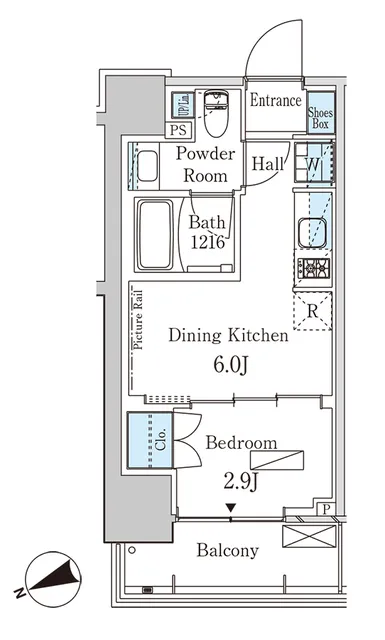 Park Axis Shibaura Canal - Floor Plan - ["Rectangle", "Schematic", "Font"]