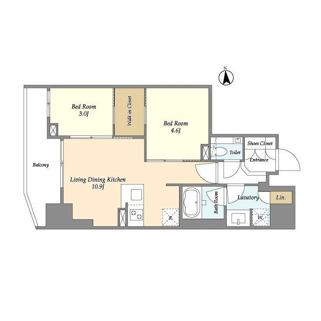 Orchid Residence Shibuya Tomigaya - Floor Plan - ["Rectangle", "Parallel", "Font"]