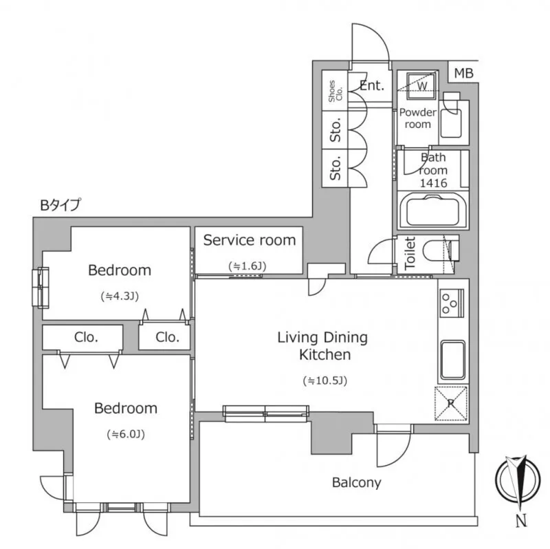 Doue Minamisenju - Floor Plan - ["White", "Diagram", "Plan"]