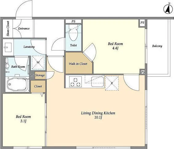 Well Square Hatsudai - Floor Plan - ["Rectangle", "Schematic", "Parallel"]