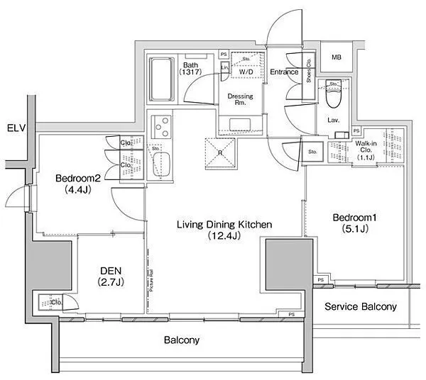The Park Habio Itabashi Kuyakusho-mae - Floor Plan - ["Schematic", "Rectangle", "Font"]