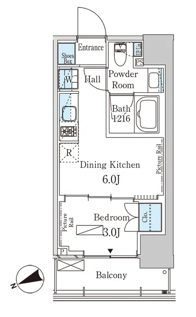 Park Axis Shibaura Canal - Floor Plan - ["Rectangle", "Schematic", "Font"]