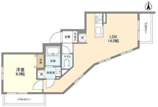 Palmcrest Musashikoyama South Wing - Floor Plan - ["Apartment", "Wood flooring", "Design"]