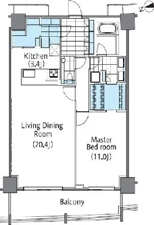 Comforia Shinjuku East Side Tower - Floor Plan - ["Schematic", "Rectangle", "Parallel"]
