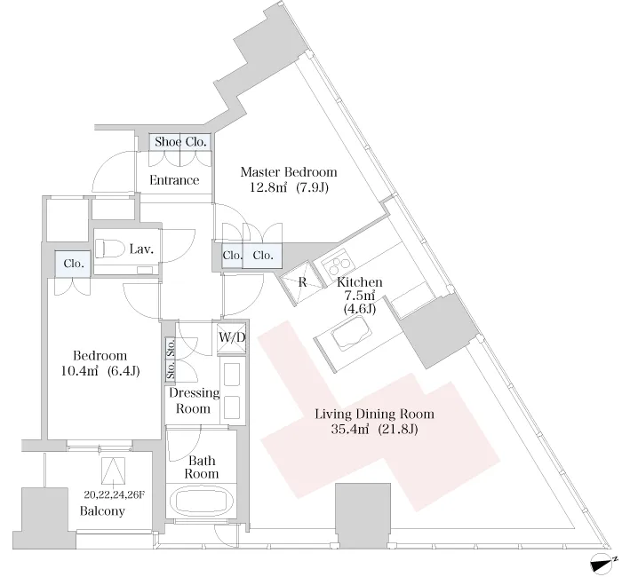 Central Park Tower La Tour Shinjuku - Floor Plan - ["Floor plan", "Plan", "Text"]