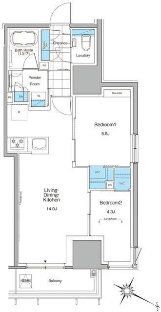 Lefon Progre Kita-Shinjuku - Floor Plan - ["Floor plan", "Plan", "Diagram"]