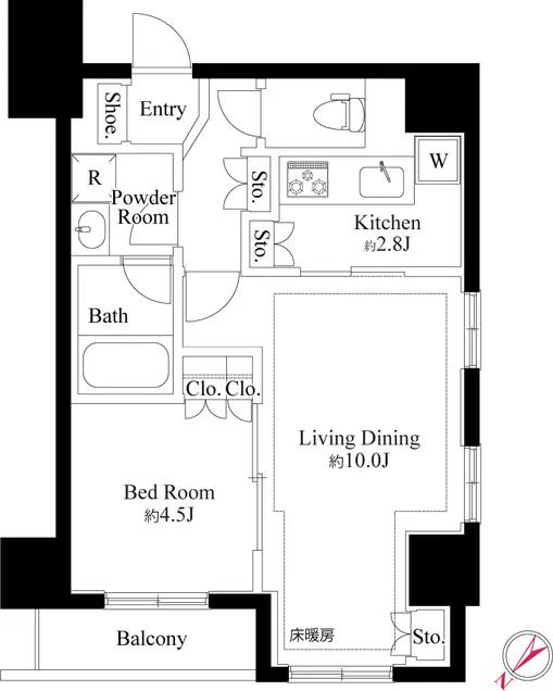 Grand Suite Ginza Resty Monarch - Floor Plan - ["Rectangle", "Font", "Schematic"]