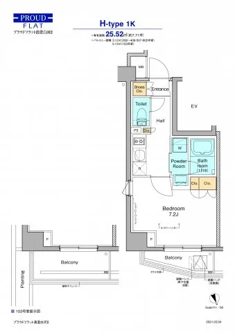 Proud Flat Kiyosumi Shirakawa II - Floor Plan - ["Rectangle", "Slope", "Font"]