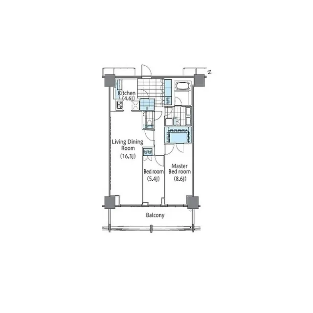 Comforia Shinjuku East Side Tower - Floor Plan - ["Rectangle", "Schematic", "Parallel"]