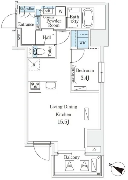 Urban Breeze Ebisu - Floor Plan - ["White", "Diagram", "Plan"]
