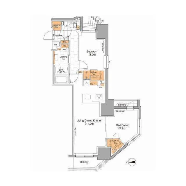 The Park Habio Ueno - Floor Plan - ["Rectangle", "Map", "Font"]