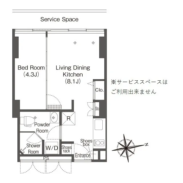 Frontier Residence The Tower Shinagawa - Floor Plan - ["Schematic", "Rectangle", "Font"]