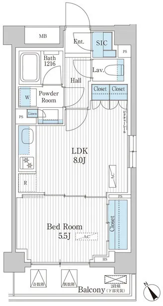 Park Axis Monzennakacho Terrace - Floor Plan - ["Product", "Rectangle", "Slope"]