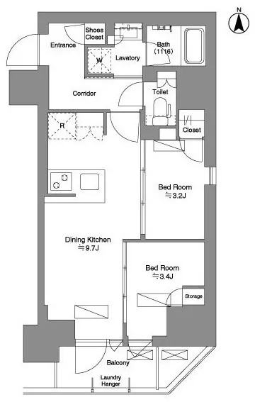 Brillia Ist Shin-Okachimachi - Floor Plan - ["White", "Diagram", "Plan"]