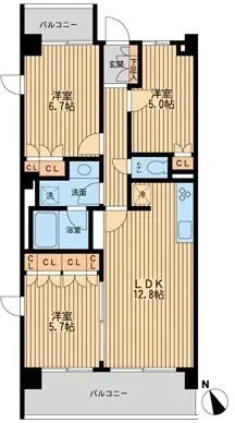HF Wakabayashi Park Residence - Floor Plan - ["Apartment", "Condominium", "Balcony"]