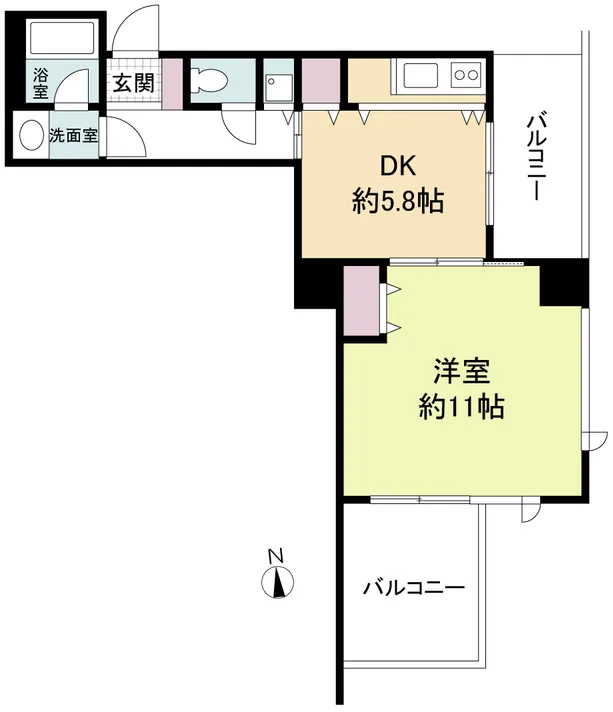 Cross Residence Osaka Shinmachi - Floor Plan - ["Wood flooring", "Tile Flooring", "Laminate flooring"]