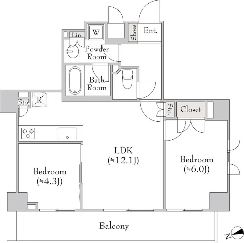 Canvas Itabashi - Floor Plan - ["White", "Diagram", "Floor plan"]