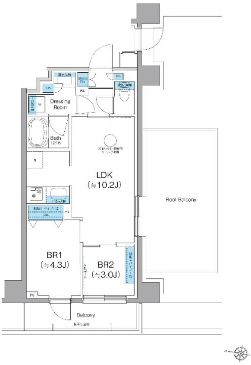 Crevia Rigze Nishi Magome - Floor Plan - ["White", "Floor plan", "Technical drawing"]