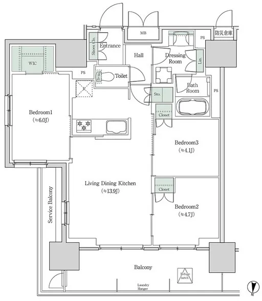 Brookside Residence Kiba - Floor Plan - ["White", "Plan", "Diagram"]