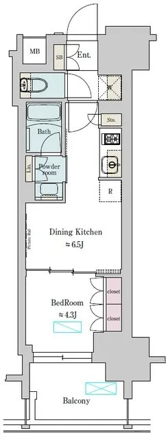 Brillia Ist Ueno Inaricho - Floor Plan - ["Rectangle", "Font", "Parallel"]