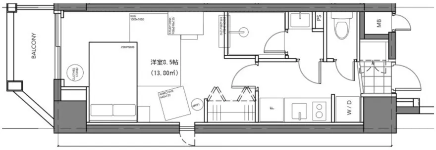 Hmlet Takadanobaba - Floor Plan - ["Diagram", "Technical drawing", "Plan"]