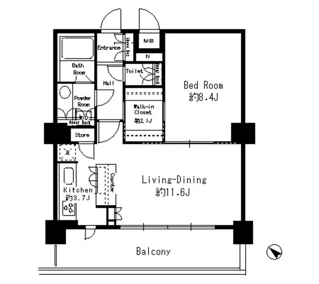 Park Rouge Akasaka Hinokicho Koen - Floor Plan - ["Floor plan", "Text", "Plan"]