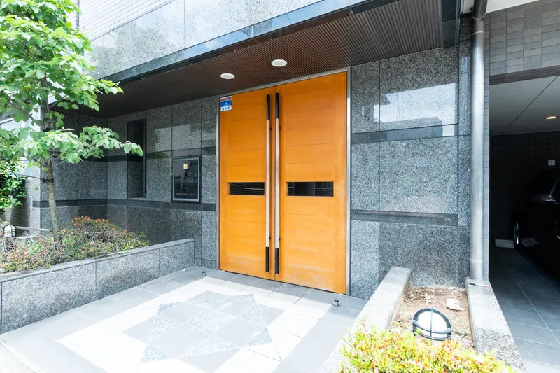 Louvre Gakugei Daigaku Building No. 2 - Exterior - ["Door", "Home Door", "Wood stain"]