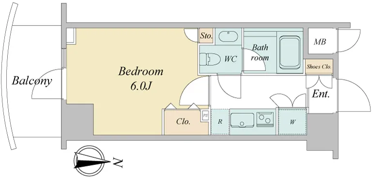 Asyl Court Nishi-Shinjuku - Floor Plan - ["White"]