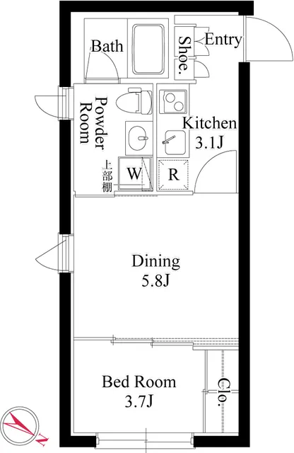 CLK Higashijujo - Floor Plan - ["White", "Diagram", "Technical drawing"]
