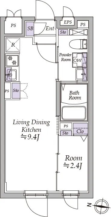 Atrio Flats Koenji North - Floor Plan - ["White"]
