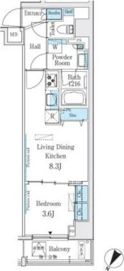 Buena Vista Yoyogi - Floor Plan - ["Rectangle", "Parallel", "Font"]