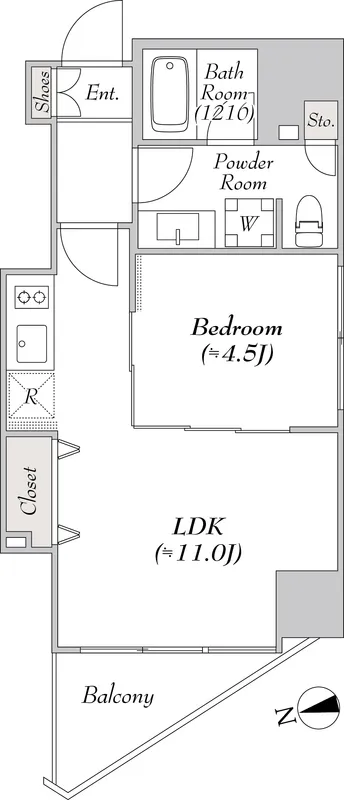 Milia Residence Shinjuku Gyoen II - Floor Plan - ["White"]