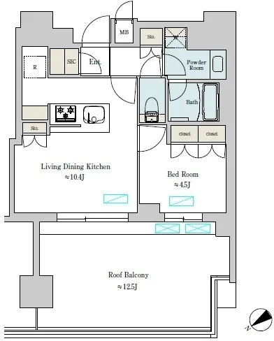 Brillia Ist Oimachi - Floor Plan - ["White", "Diagram", "Plan"]