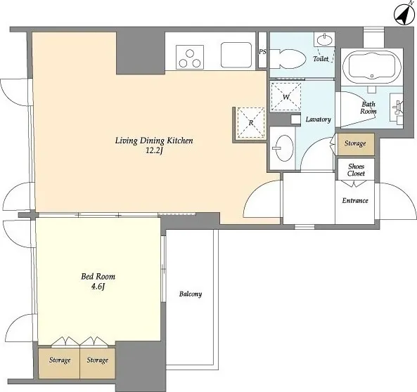 Lugente Bunkyo Todaimae - Floor Plan - ["Rectangle", "Font", "Parallel"]
