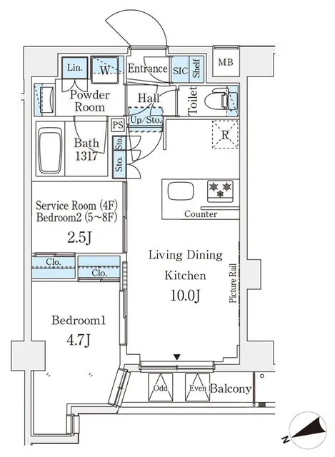 Asyl Court Yamanote Dozaka - Floor Plan - ["Rectangle", "Font", "Schematic"]