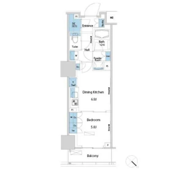 Park Axis Takinogawa La Breeze - Floor Plan - ["Rectangle", "Font", "Parallel"]
